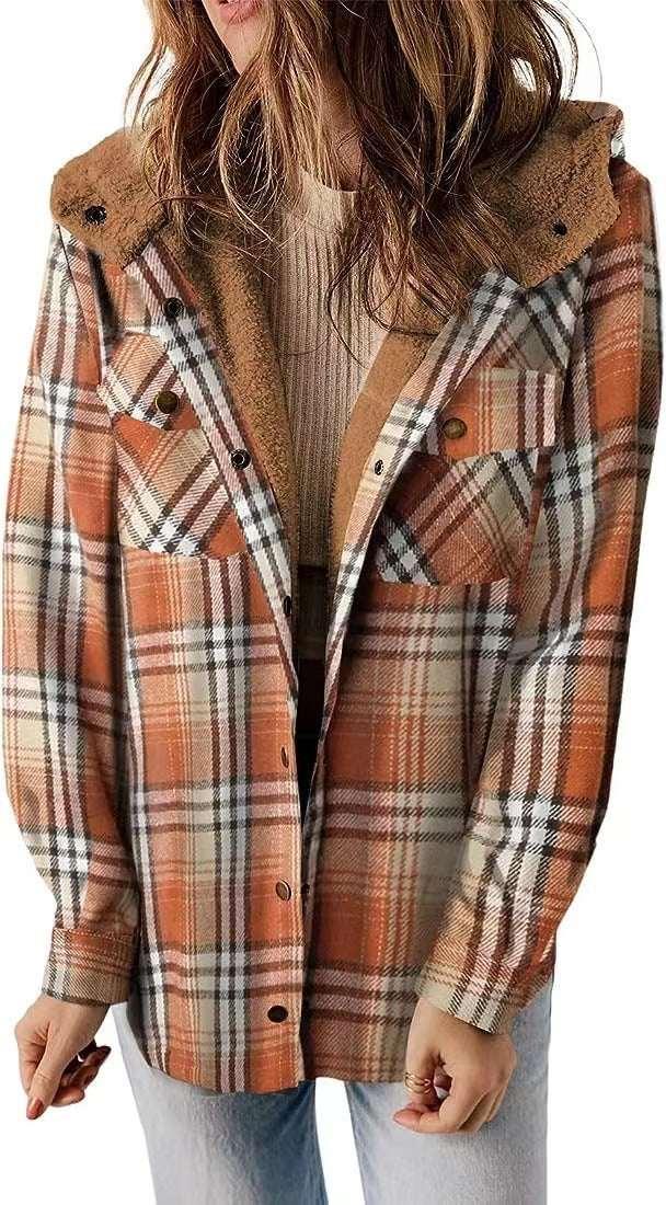 Plaid Hooded Woolen Coat | Thick Fleece Warm Jacket - ZA-Zola