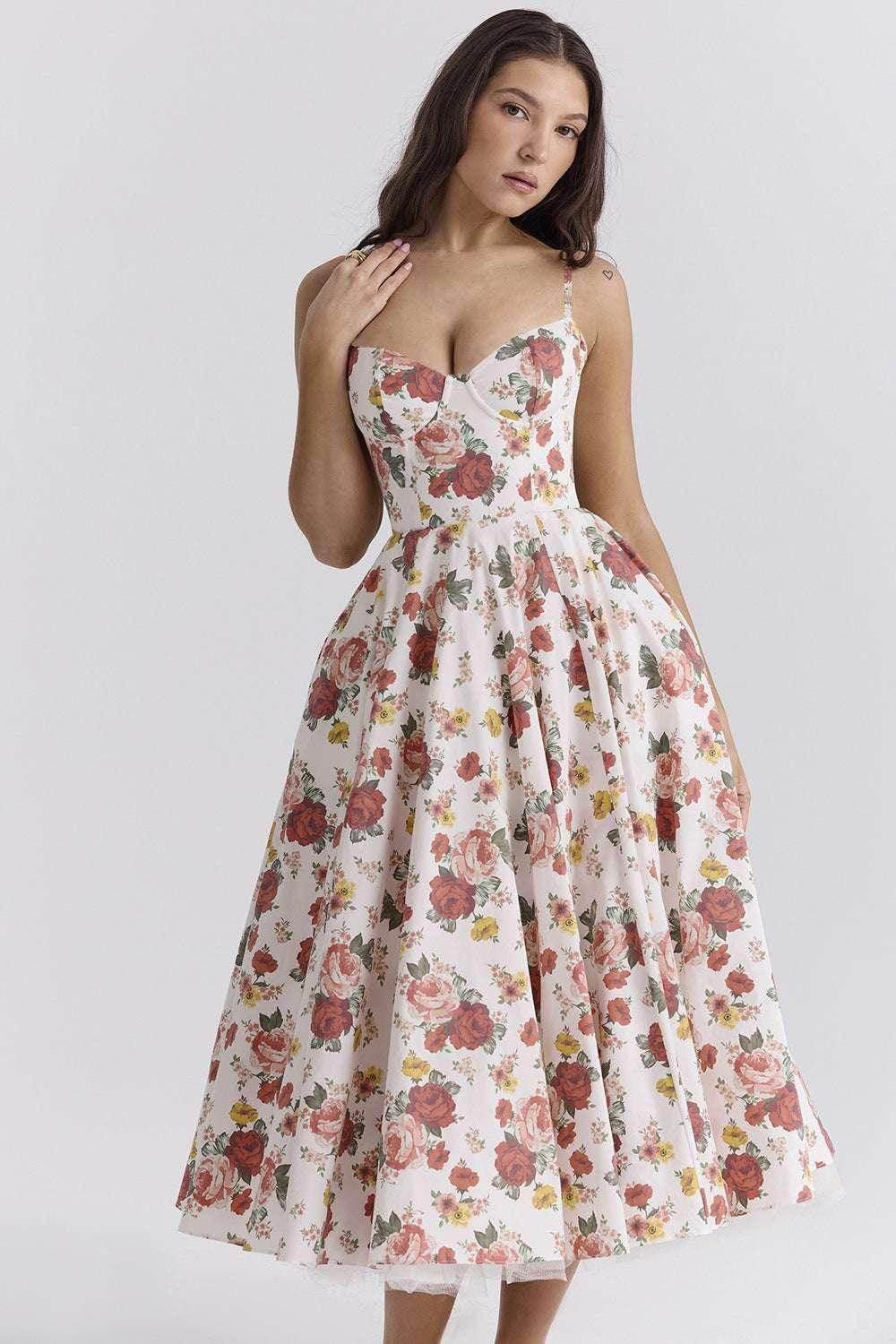 Slim-Fit Corset Swing Sling Dress – Chic & Flattering - ZA-Zola