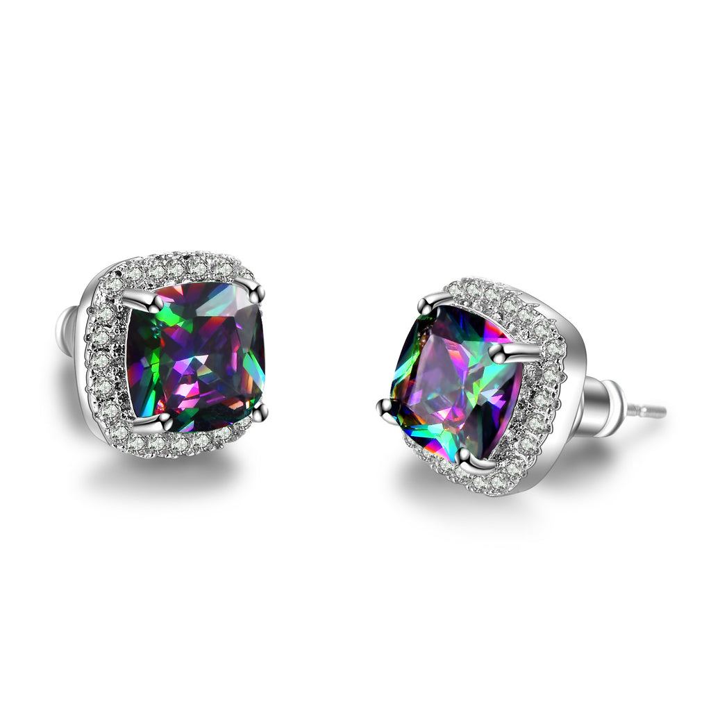 Minimalist Emerald Zircon Studs | Multi-Color Unisex