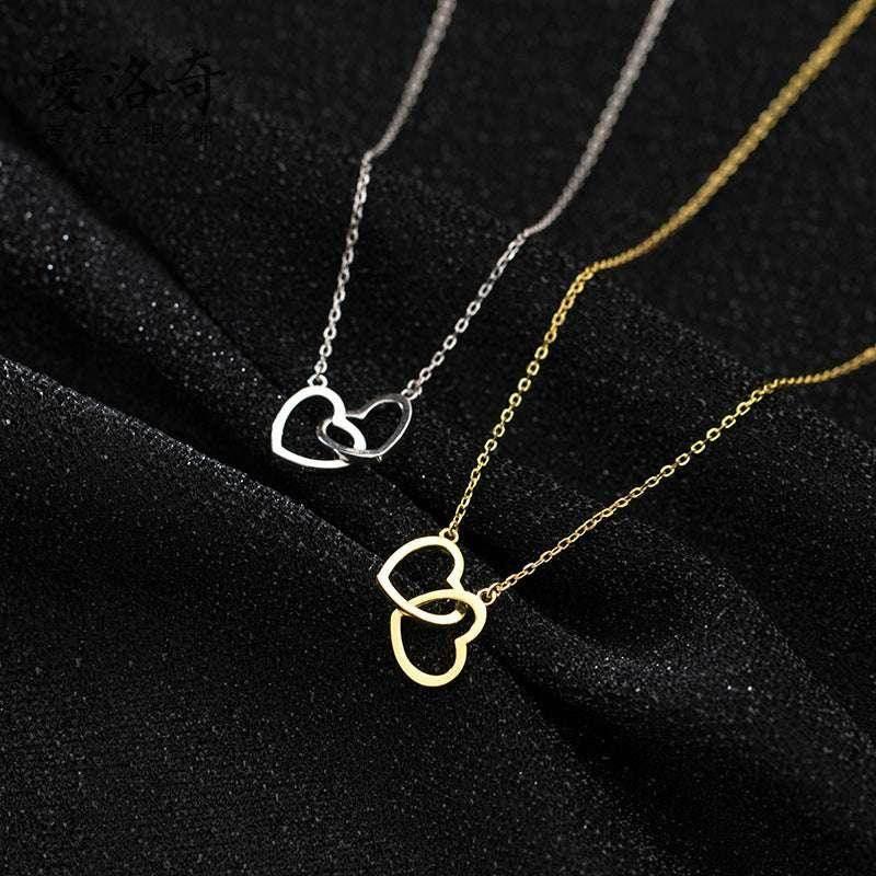 Shop Double Heart Titanium Necklace - Elegant Jewelry! - ZA-Zola