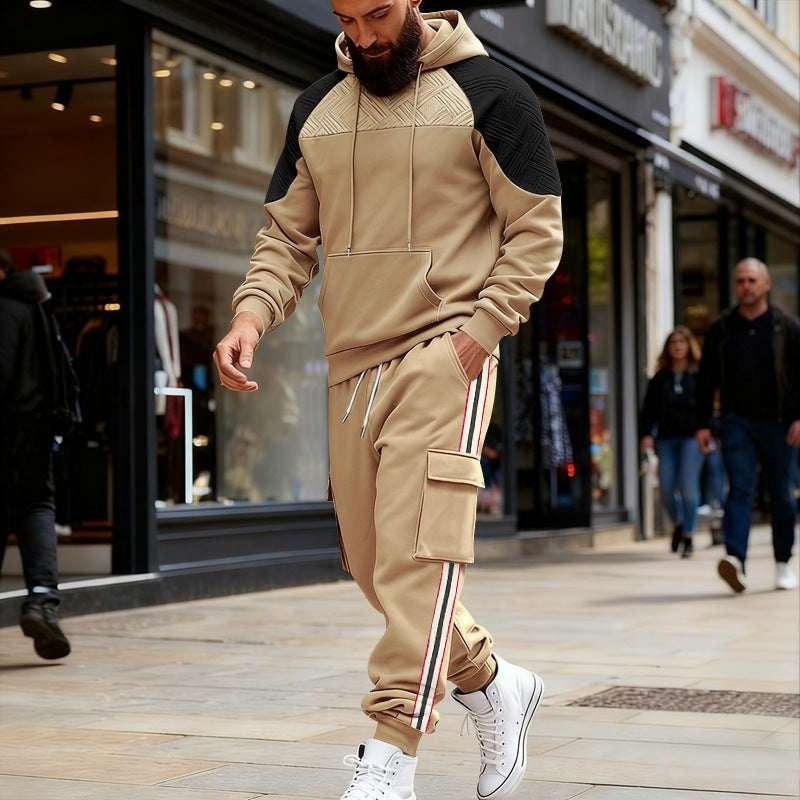 Color-block Hoodie Sweatpants Set | Casual Comfort - ZA-Zola