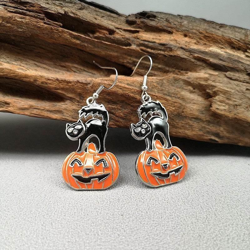 ZA-Zola Halloween Ghost Pumpkin Bat Earrings - ZA-Zola
