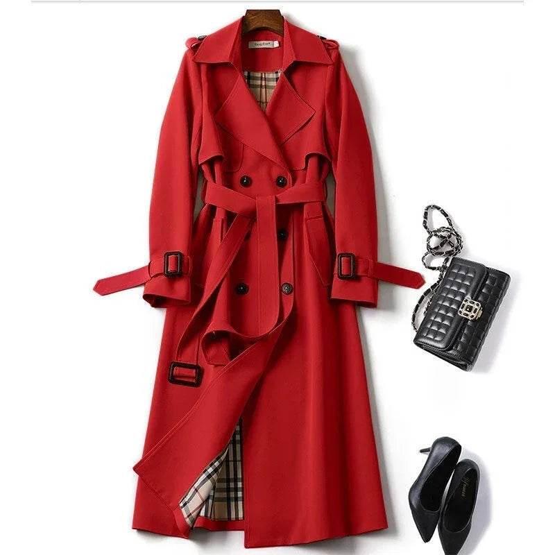 Double-Breasted Mid-Length Trench Coat for Women - ZA-Zola