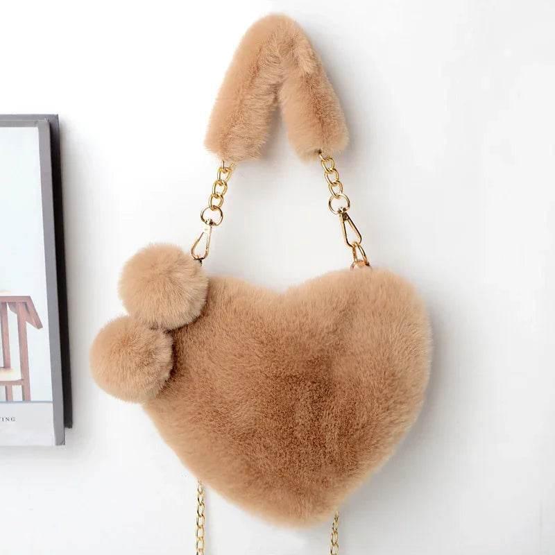 Soft Plush Heart Handbag | Valentine's Day Party Bag - ZA-Zola