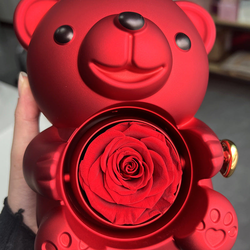 Rotating Bear Gift Box Rose Jewelry Box – ZA-Zola
