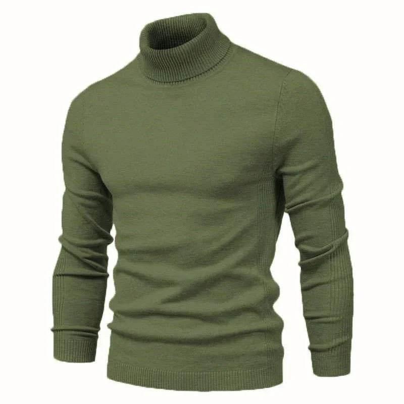 High Neck Men's Casual Knit Sweater – Warm & Stylish - ZA-Zola