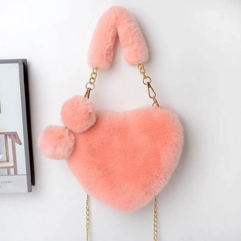 Soft Plush Heart Handbag | Valentine's Day Party Bag - ZA-Zola