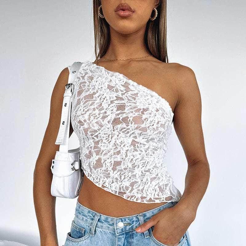 Lace Backless Asymmetrical Streetwear Top - ZA-Zola