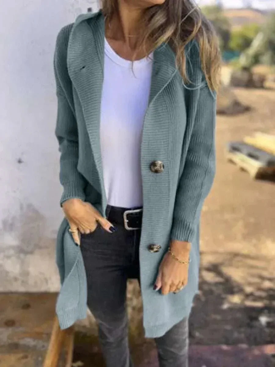 Mid Length Sweater Cardigan Women With Pockets - ZA-Zola