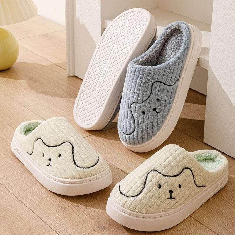Striped Cat Slippers – Cozy Plush Indoor Footwear - ZA-Zola