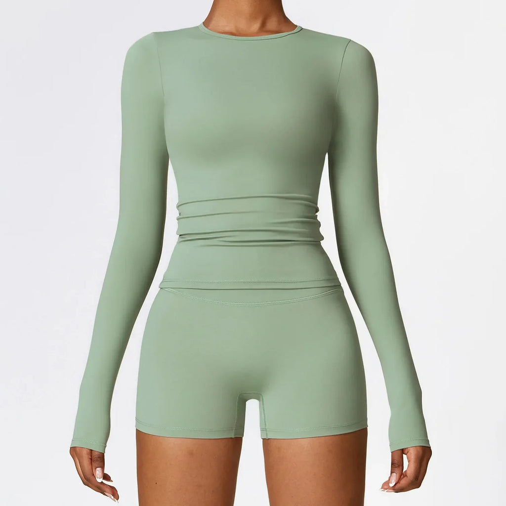 Women Long Sleeve Yoga Top Slim Fit Activewear - ZA-Zola