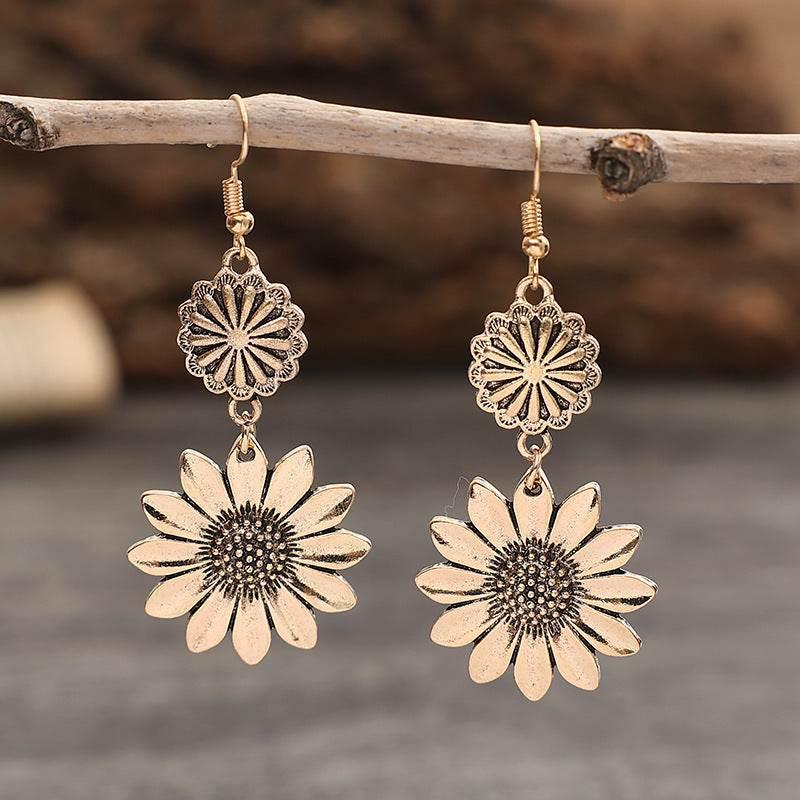 Retro Sunflower Earrings INS Fashion Jewelry for Women - ZA-Zola
