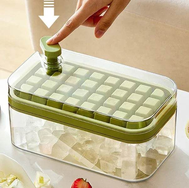 One-Button Ice Cube Tray with Storage Box – Easy Release, BPA-Free - ZA-Zola