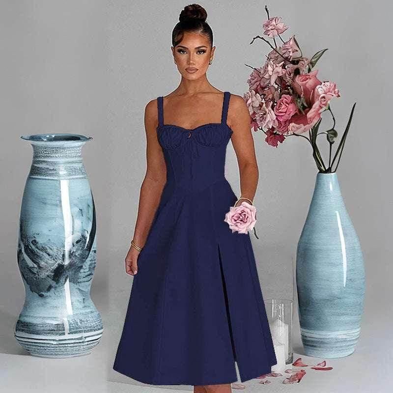 Casual Lace-Up Slim Fit Sling Dress - Elegant Style - ZA-Zola