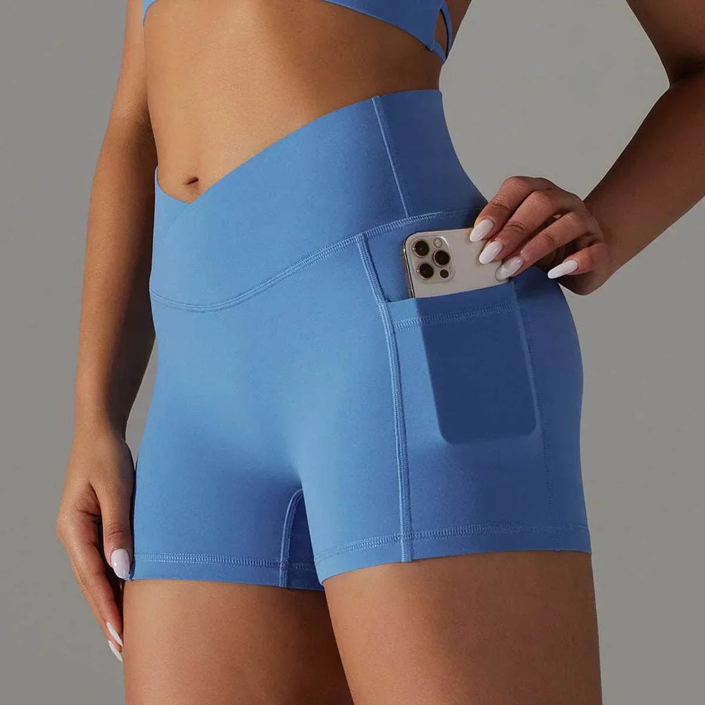 Yoga Shorts with Phone Pocket – Women's Sportswear - ZA-Zola