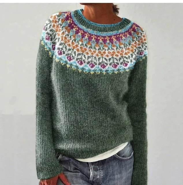Women’s Sea Blue Pullover Sweater Top - ZA-Zola