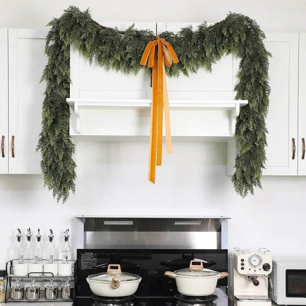 Christmas Pine Needle Garland | Soft Rubber Norfolk Pine Rattan - ZA-Zola