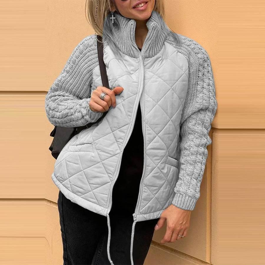 Winter Stand Collar Cotton Jacket – Warm Zipper Coat for Women - ZA-Zola