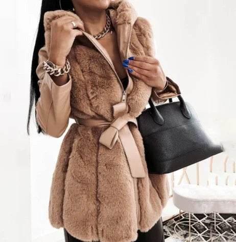 New Fur Belt Hooded Jacket – Shop Now! - ZA-Zola