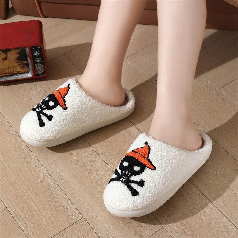 Halloween Skull Rose Indoor Slippers Women - ZA-Zola