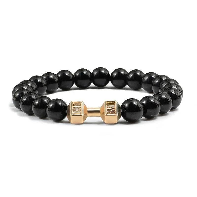 Turquoise Electroplated Alloy Barbell Bracelet - ZA-Zola