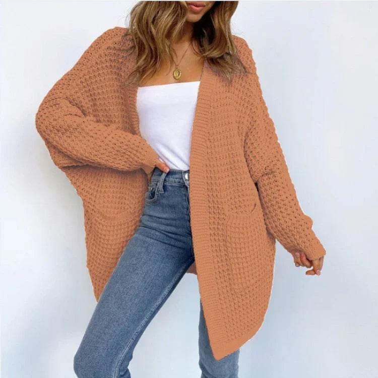 Cozy Long Knit Cardigan – Chunky, Cute & Comfy - ZA-Zola