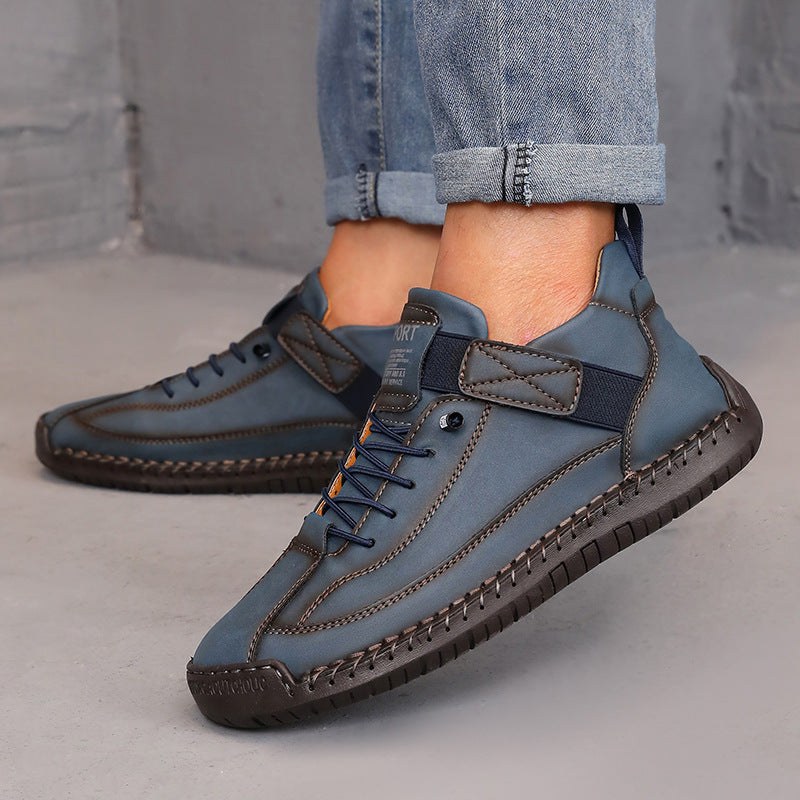 Men’s Leather Casual Outdoor Boots Large Size Lace Up Shoes