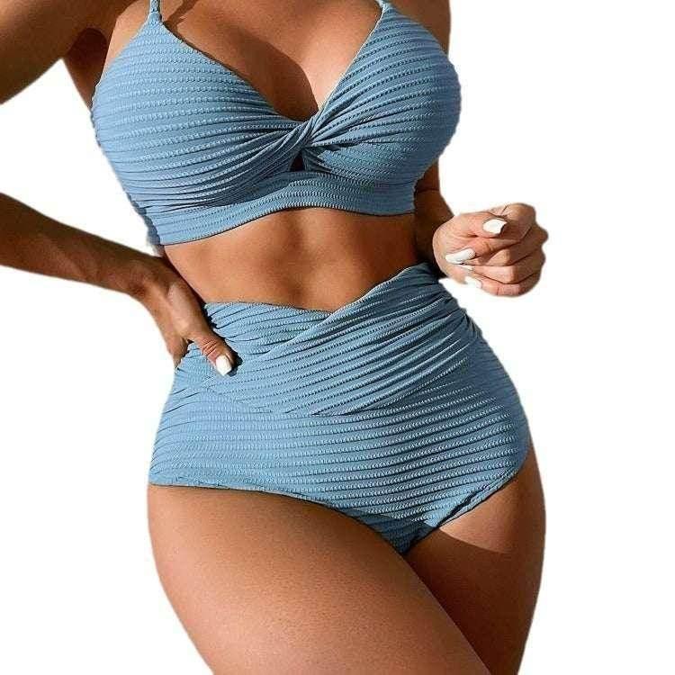 Solid Color Split Bikini Set – S to XL - ZA-Zola