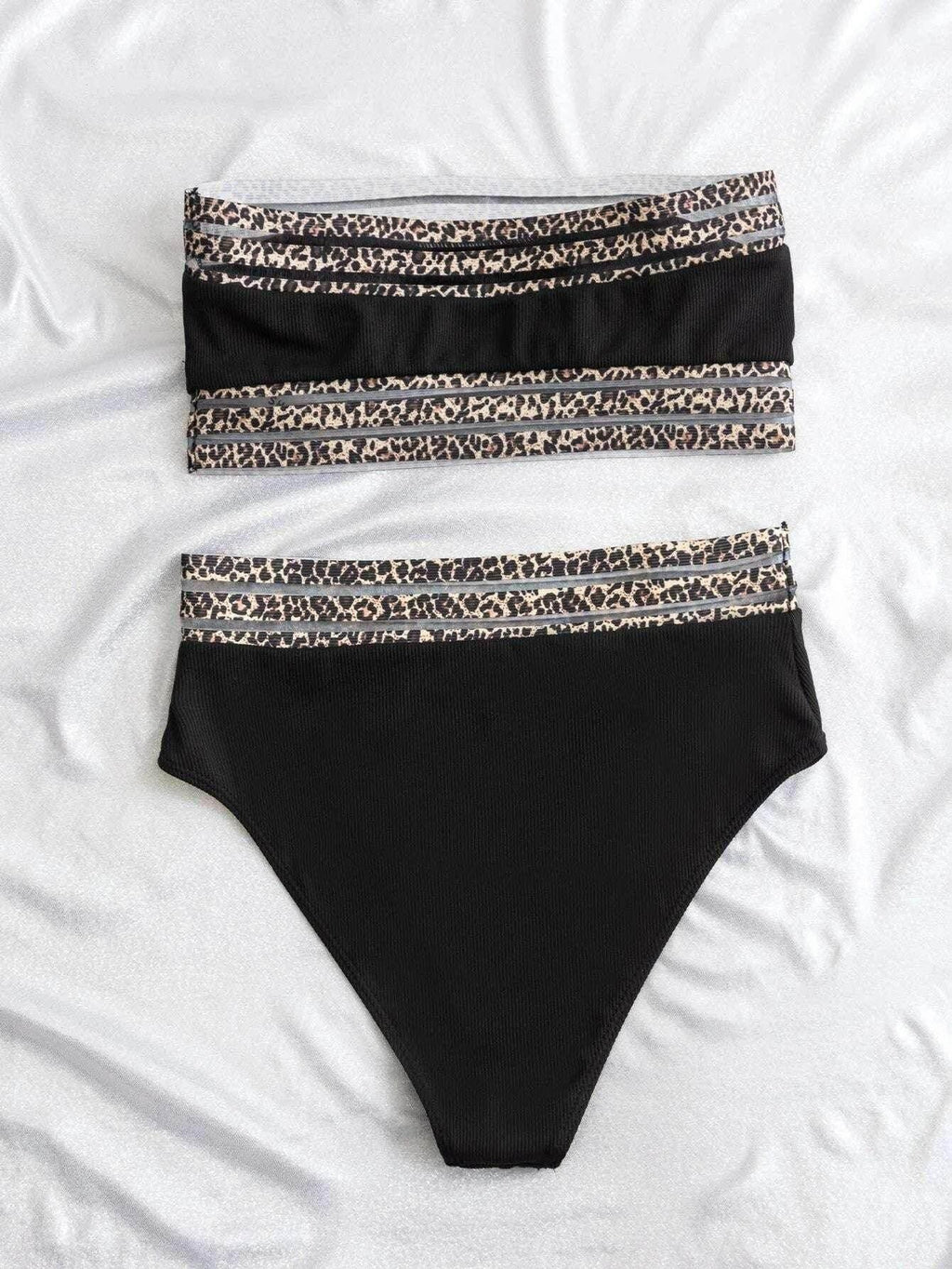 Leopard Splicing Strapless Bikini – Sexy & Stylish - ZA-Zola