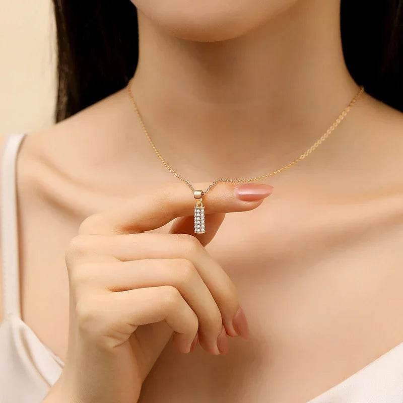 Elegant Flat Stick Zircon Pendant Necklace Women - ZA-Zola
