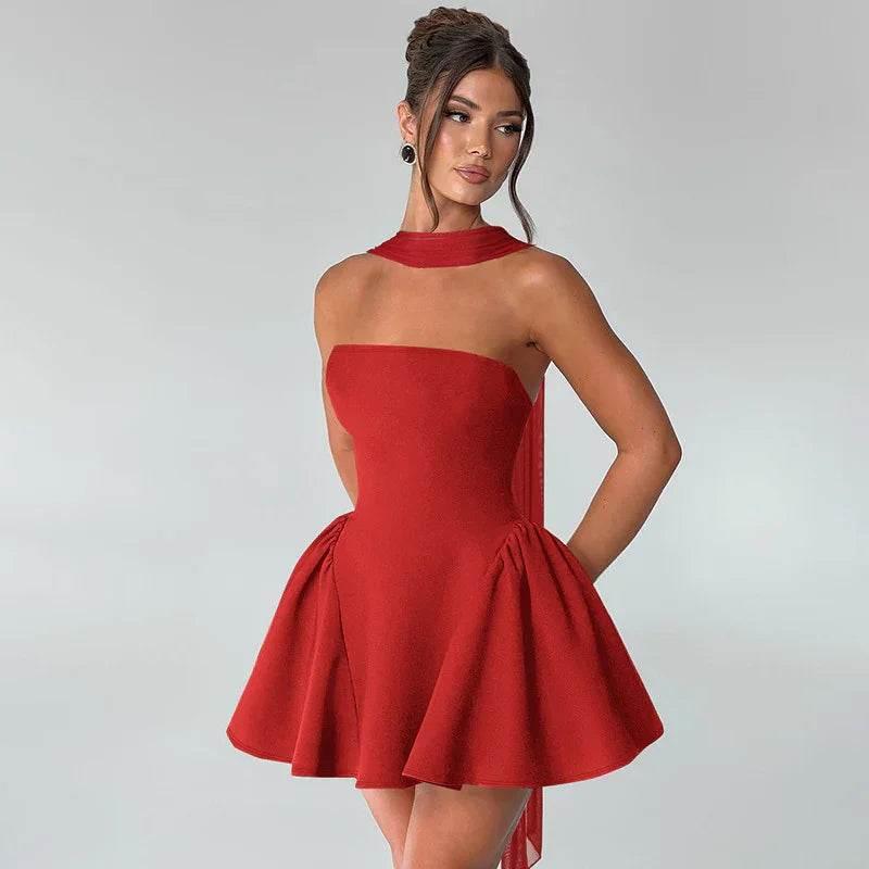 Sexy Tube Top Dress - Back Zipper Party Mini Dress - ZA-Zola