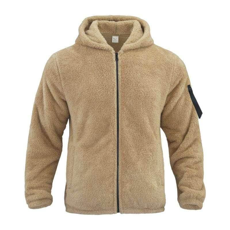 Plush Hooded Jacket – Men's Double-Sided Fleece Warm Coat - ZA-Zola
