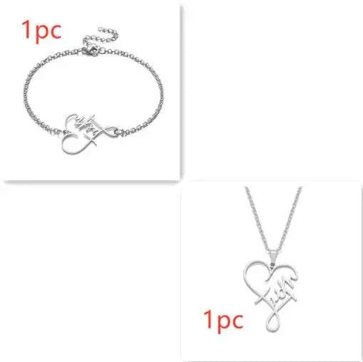 Heart of Faith Pendant – Stainless Steel Necklace - ZA-Zola