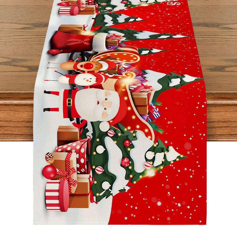 Snowman Table Mat – Linen Printed Christmas Table Runner Décor - ZA-Zola