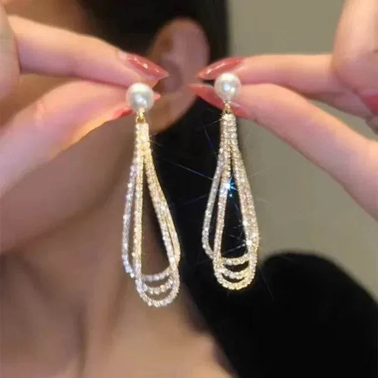 Elegant Drop Pearl Tassel Earrings – Shop Now! - ZA-Zola