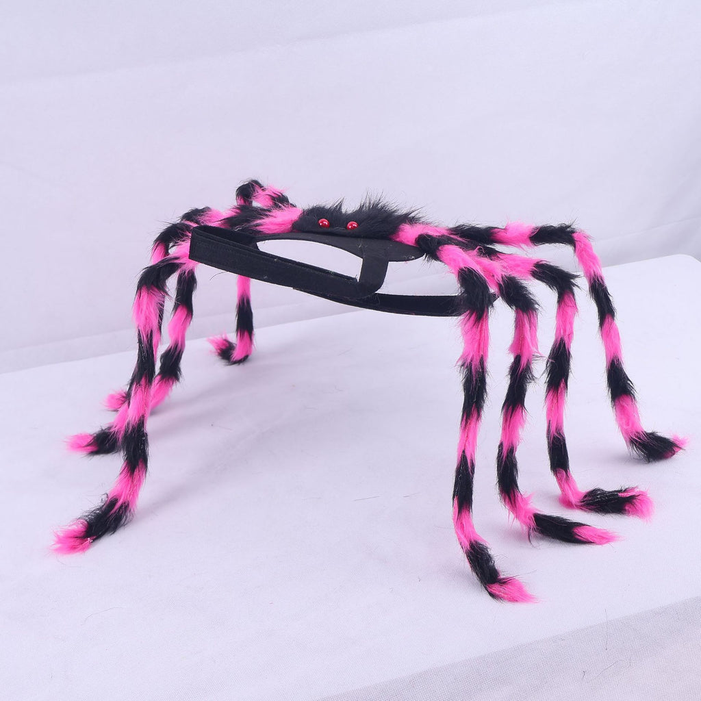 Black and pink spider-like structure on a white background