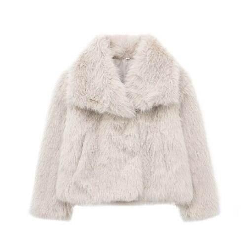 Winter Plush Coat for Women | Fluffy Warm Lapel Jacket - ZA-Zola