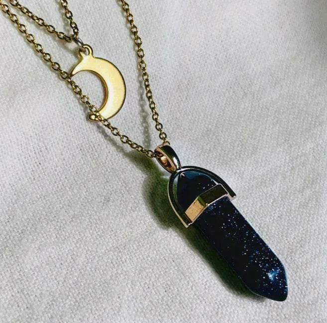 Moon Hexagonal Column Pendant Necklace – Women - ZA-Zola
