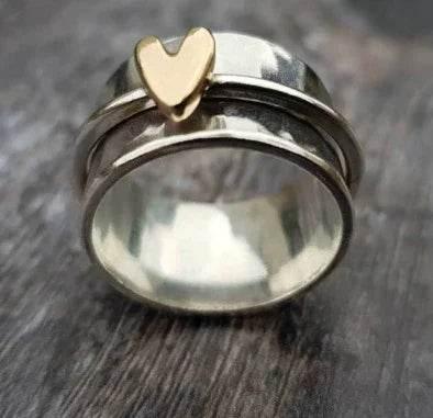 Rotatable Heart Ring – Retro Stress Relief Style - ZA-Zola
