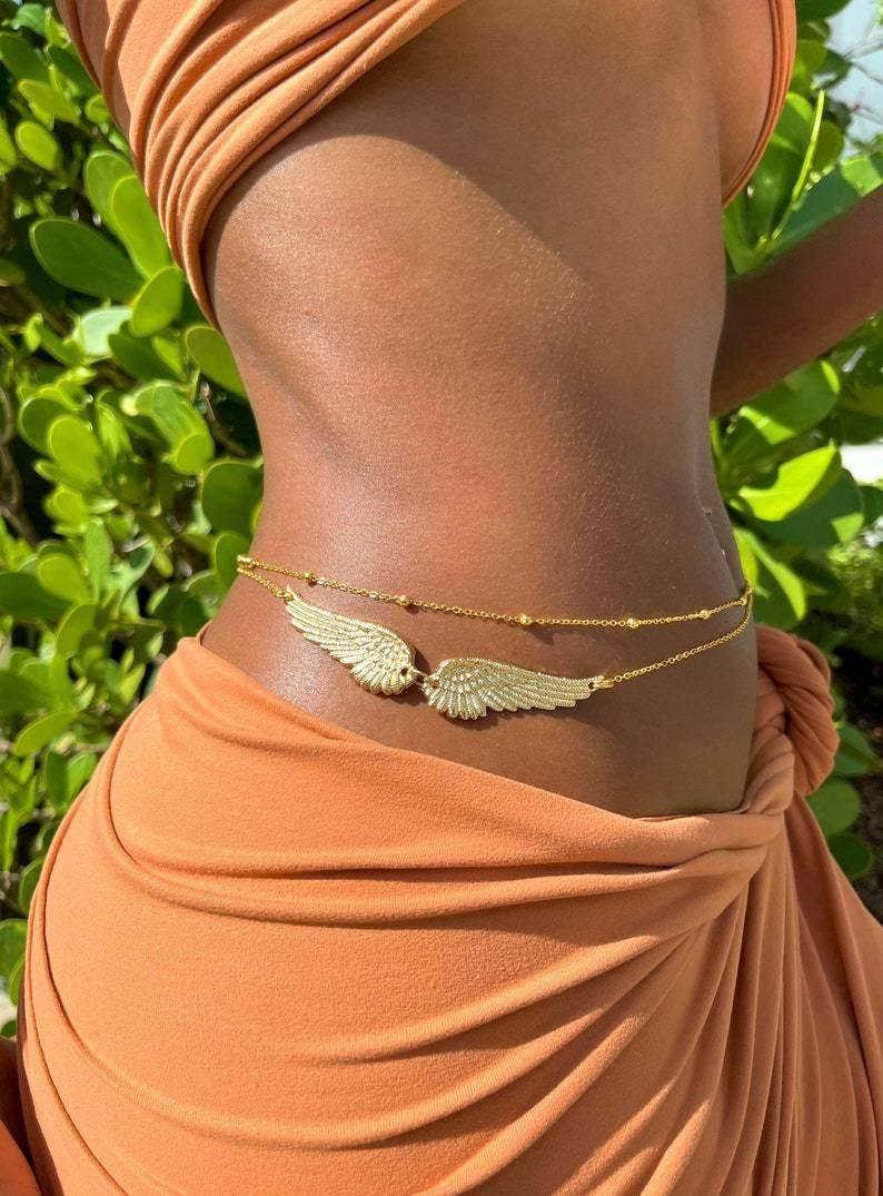 Double Wings Angel Waist Chain – Beach Jewelry for Women - ZA-Zola