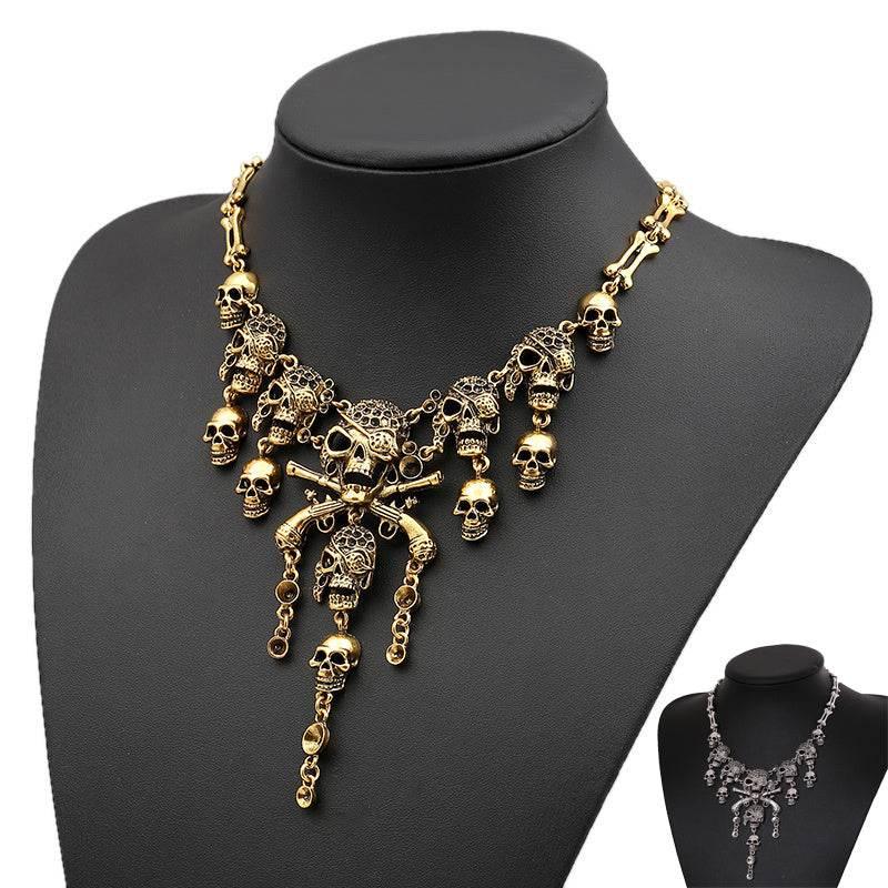 ZA-Zola Vintage Skull Tassel Necklace - ZA-Zola