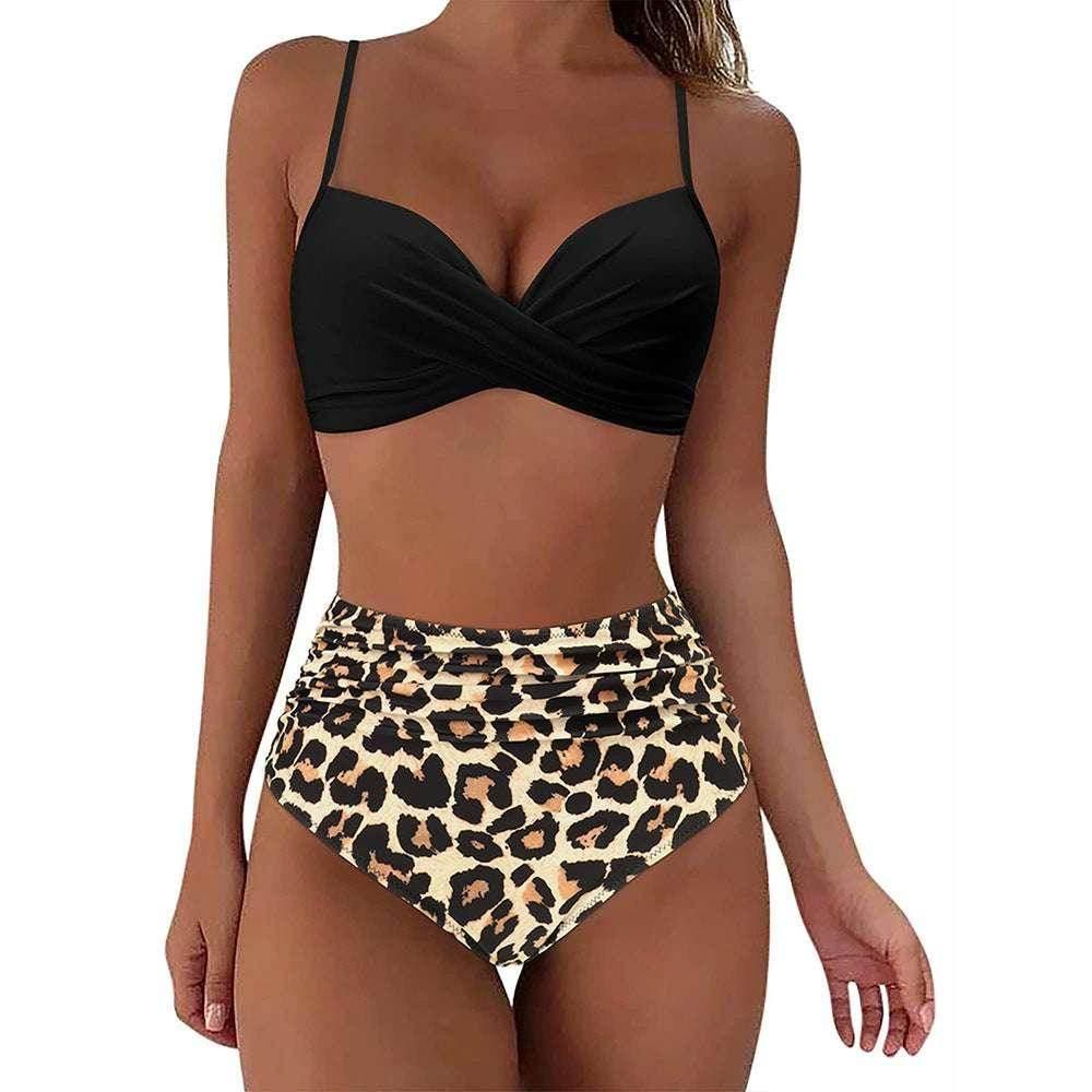 Printed High Waist Push-Up Bikini Set - ZA-Zola