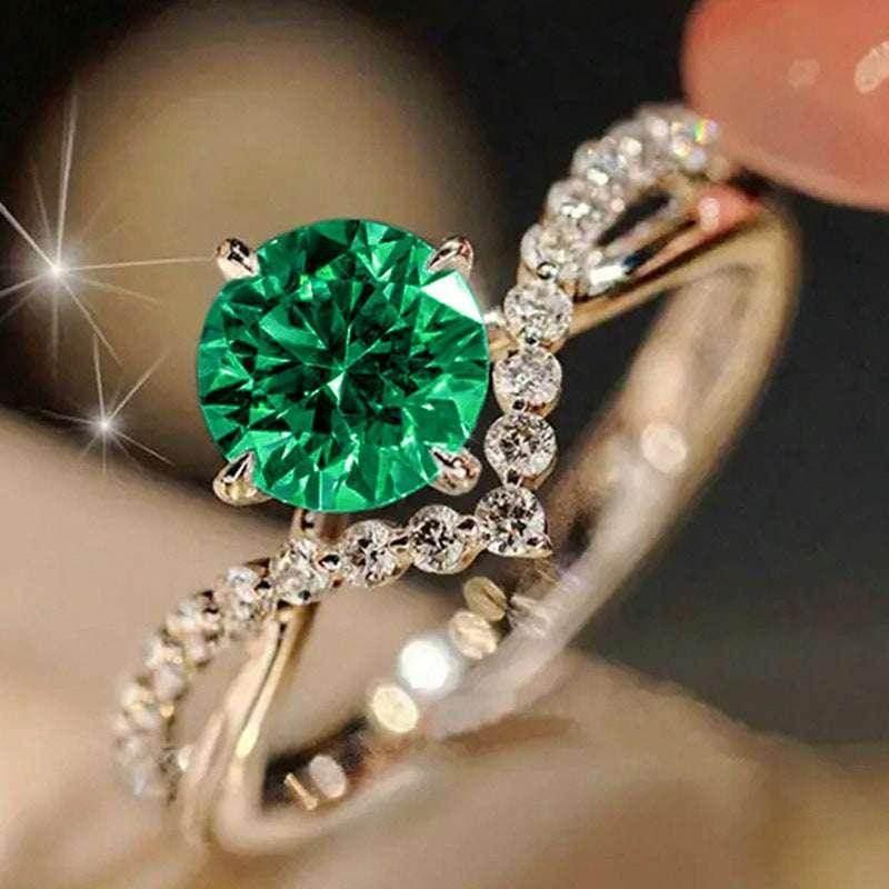 Zircon V-Shaped Ring for Women – Elegant Sparkle - ZA-Zola