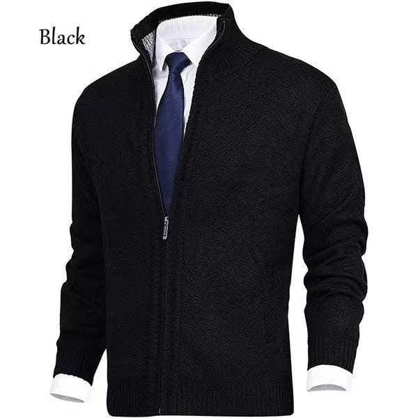 Men's Solid Color Stand Collar Cardigan Sweater Coat - ZA-Zola