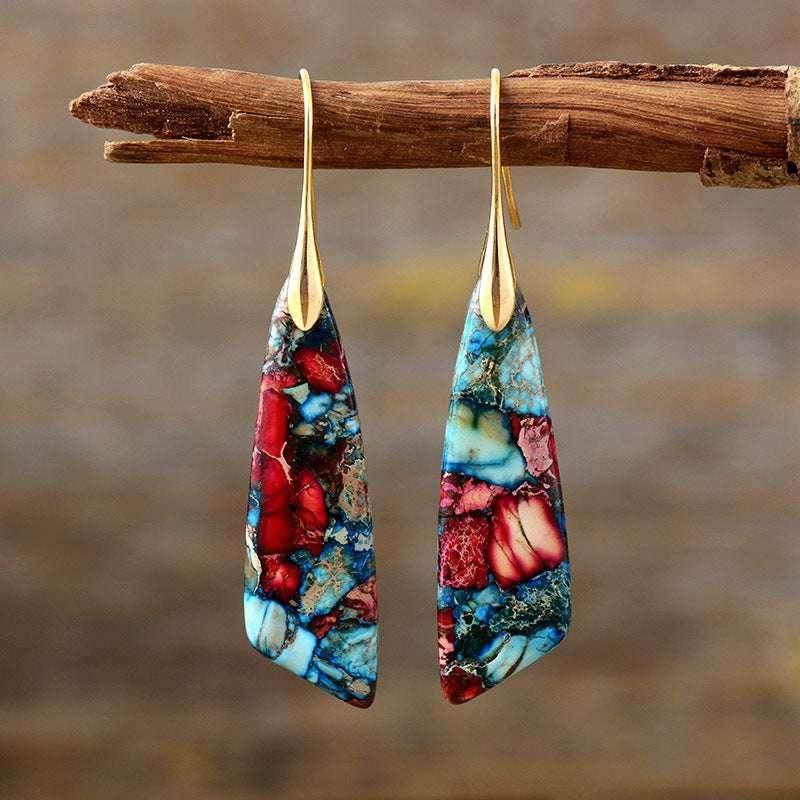 Bohemian Geometric Emperor Stone Earrings - ZA-Zola