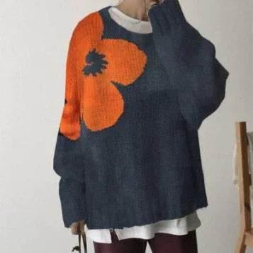 Women’s Sea Blue Pullover Sweater Top - ZA-Zola
