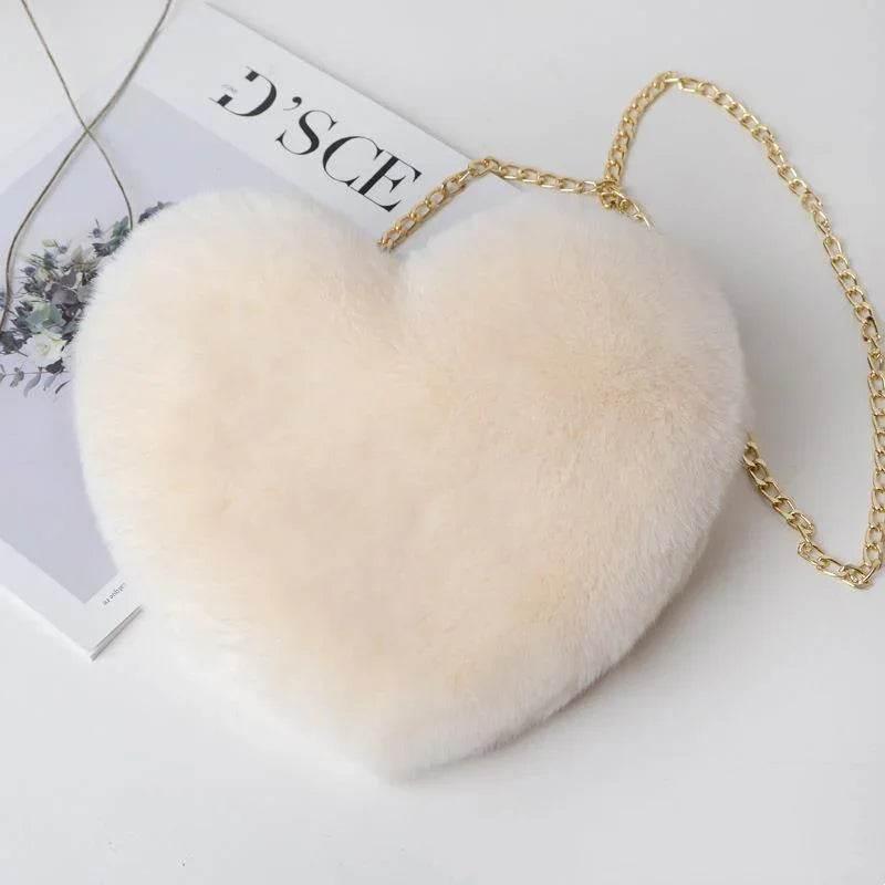 Heart Plush Chain Shoulder Bag | Valentine's Day Gift - ZA-Zola