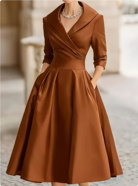 Elegant High Waist Long Sleeve Formal Maxi Dress for Women