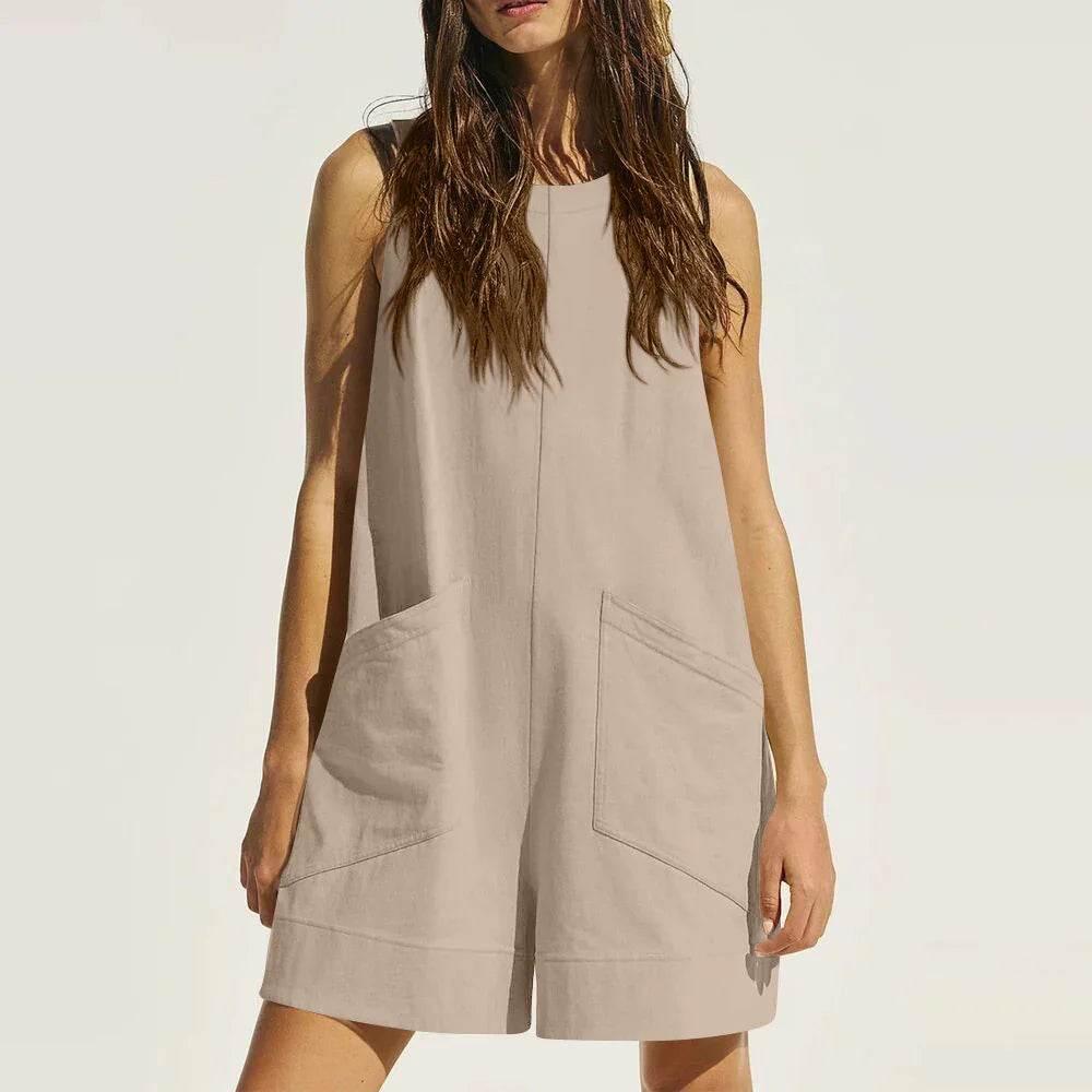 Women’s Cotton Sleeveless Summer Jumpsuit - ZA-Zola