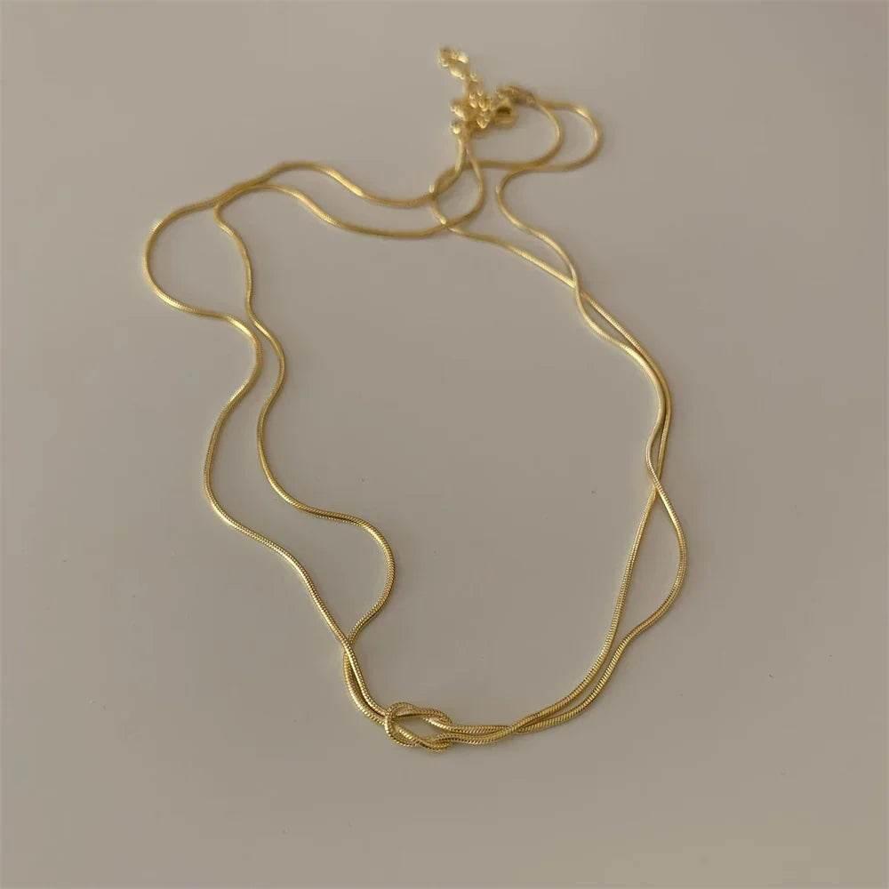 Stainless Steel Knot Necklace & Bracelet – Valentine's Gift - ZA-Zola